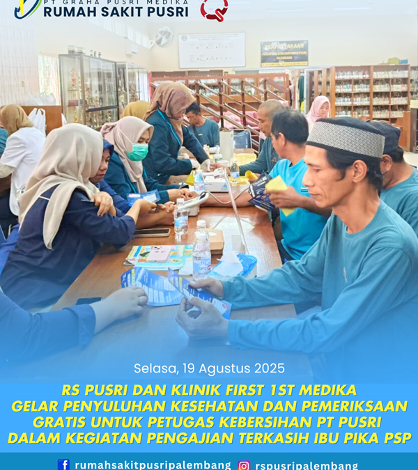 RS Pusri dan Klinik First 1st Medika Gelar Penyuluhan Kesehatan dan Pemeriksaan Gratis untuk Petugas Kebersihan PT Pusri  dalam Kegiatan Pengajian Terkasih Ibu PIKA PSP