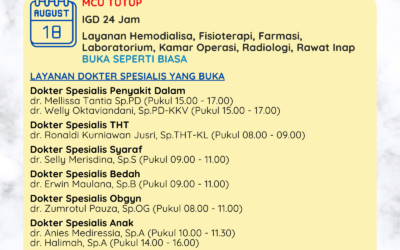 Jadwal Operasional Rumah Sakit Pusri Dalam Rangka Cuti Bersama Hari Kemerdekaan Republik Indonesia